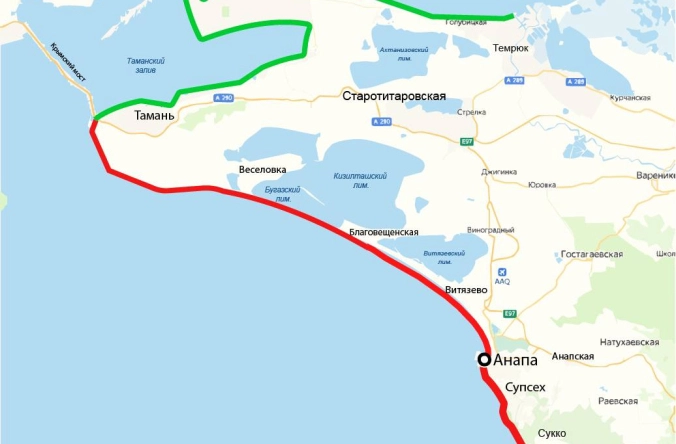 карта закрытых пляжей в Анапе